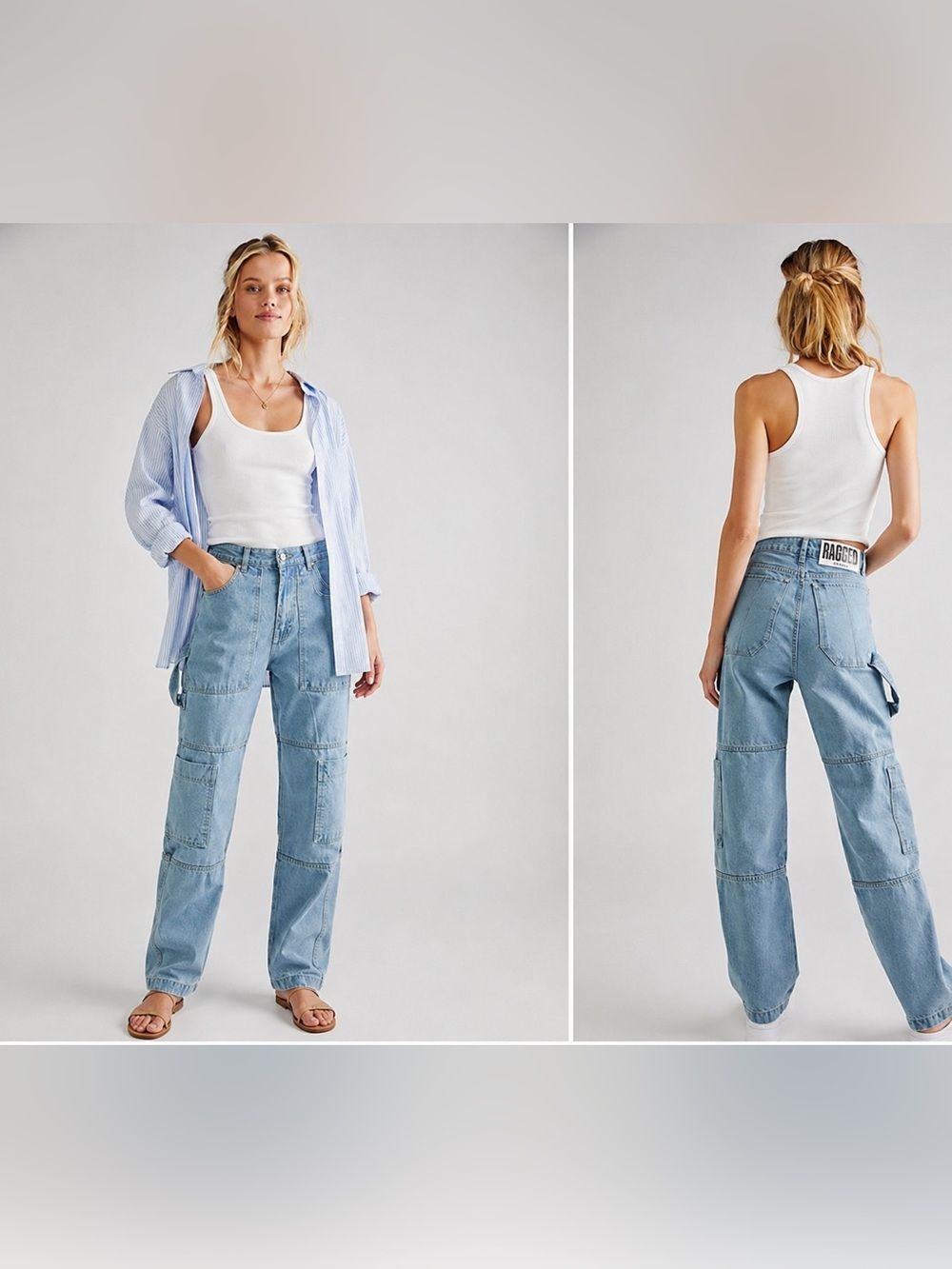 The Ragged Priest Combat Free People Straight Leg Cargo Jeans